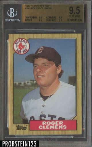 1987 Topps Tiffany 340 Roger Clemens Boston Red Sox Bgs 9.  5