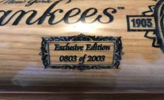 Ny Yankees 100th Anniversary Exclusive Edition Louisville Slugger 803 Of 2003