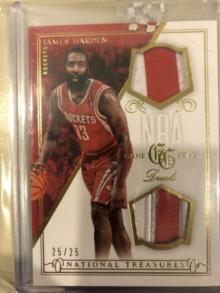 2013/14 National Treasures Game Gear Dual Jersey James Harden 4 Color Patch25/25