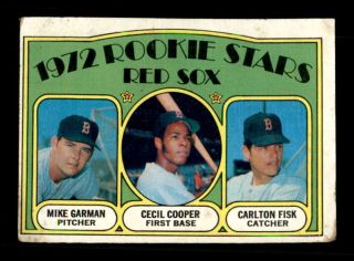 1972 Topps 79 Garman/cooper/fisk Red Sox Rookies G/vg X1603884