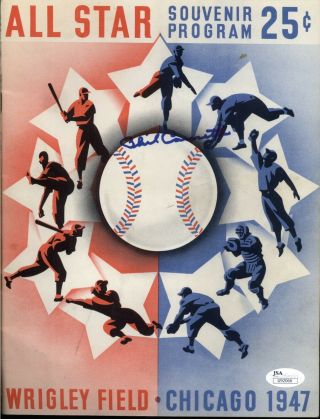Phil Cavaretta Cubs Signed 1947 All Star Game Program (wrigley Field) - Jsa