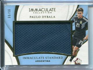 2018 - 19 Immaculate Soccer Paulo Dybala Stadard Jumbo Jersey Relic /99 Argentina