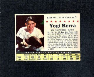 1961 Post Set Break 1 Yogi Berra - - Company - - Perforated - - Yankees - - Ex/mt/nr/mt