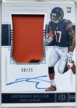 2018 Panini National Treasures Anthony Miller True Rpa 8/25 Bears Holo Foil Ssp