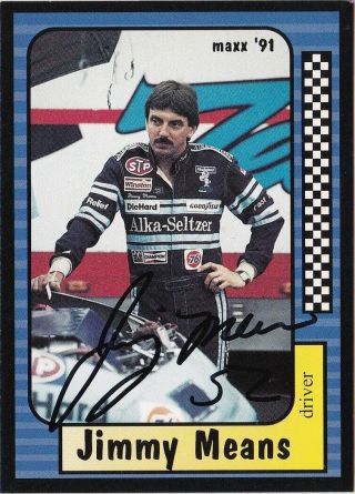 Jimmy Means Signed 1991 Maxx Nascar Trading Card 52