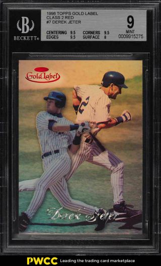 1998 Topps Gold Label Class 2 Red Derek Jeter /50 7 Bgs 9 (pwcc)