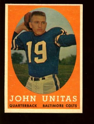 1958 Topps Football Card 22 Johnny Unitas 2nd Card Exmt,