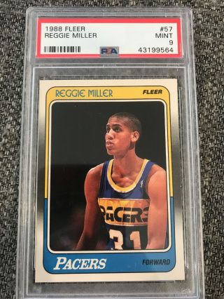 1988 - 89 Fleer Reggie Miller Rc Psa 9 Indiana Pacers Hof