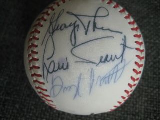 11 Red Sox Players Signatures On A Ball: Bill Lee,  Luis Tiant,  Jim Lonborg,  8.