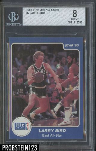 1985 Star Lite All - Star Basketball 2 Larry Bird Boston Celtics Hof Bgs 8 Nm - Mt