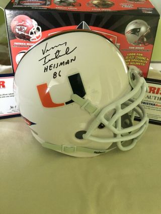 Vinny Testaverde Autographed Mini Helmet Miami Buccaneers Jets
