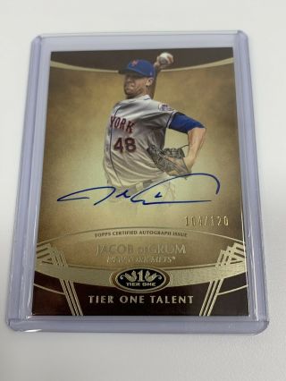 2019 Topps Tier One Jacob Degrom Cy Young Mets Auto Card 104/120
