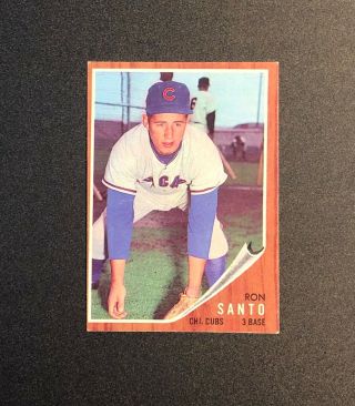 1962 Topps Baseball Card 170 Ron Santo Vg - Ex