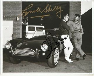 Carroll Shelby & Steve Mcqueen Signed Photo 8x10 Rp Autographed Picture