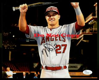 Mike Trout Autograph Signed 8x10 Los Angeles Angels Color Photo Reprint