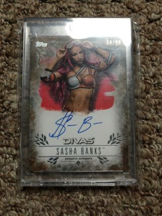 Sasha Banks 2016 Topps Undisputed Autographed Card 54/99