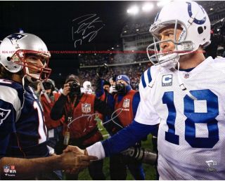 Tom Brady & Peyton Manning Hand Shake Autographed 8x10 Signed Photo Reprint