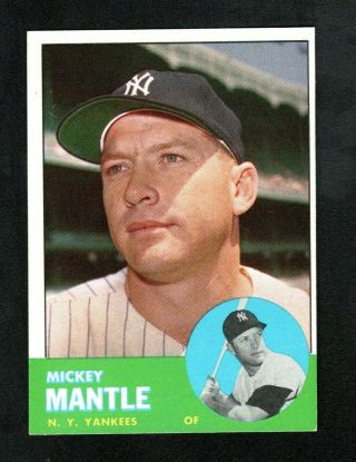 Mickey Mantle 1963 Topps Card 200 York Yankees Ex 02