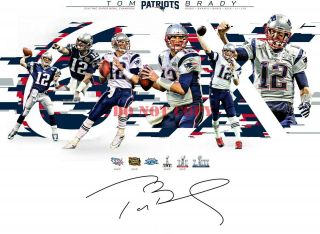 Tom Brady Bowl Championship England Patriots 8x10 Autographed Photo Re