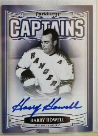 2006 - 07 Harry Howell (nyr) Upper Deck Parkhurst A Salute To Captains Auto
