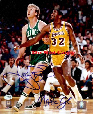 Boston Celtics Larry Bird La Lakers Magic John 8x10 Autographed Photo Reprint