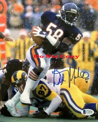 Chicago Bears Wilber Marshall Bowl 1985 Autographed 8x10 Photo Rp