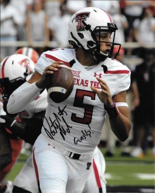 Patrick Mahomes Ii Signed Photo 8x10 Rp Autographed Texas Tech Raiders