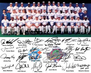 1992 Toronto Blue Jays World Series Team Signed Photo Auto Reprint Joe Carter