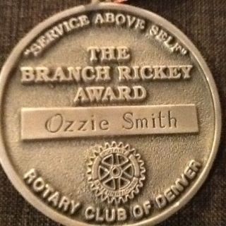 Ozzie Smith Branch Rickey Award Lundeen Commemorative Medal Le Htf Cond.