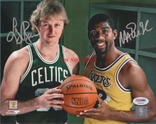 Larry Bird Celtics Magic Johnson Lakers Signed Autograph 8 X 10 Photo Reprint