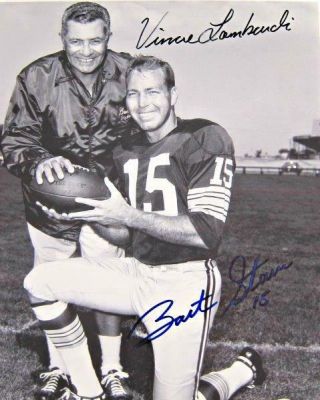 Reprint - Vince Lombardi - Bart Starr Packers Signed Autographed 8 X 10 Photo Rp