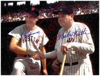 8.  5x11 Autographed Signed Reprint Rp Photo Ted Williams Babe Ruth