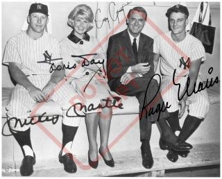 8.  5x11 Autographed Reprint Photo Mickey Mantle Roger Maris Doris Day Cary Grant