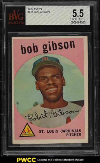 1959 Topps Bob Gibson Rookie Rc 514 Bvg 5.  5 Ex,  (pwcc)