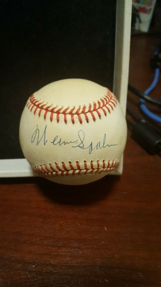 Warren Spahn Signed Autograph Onl National League Baseball Braves 363 Wins