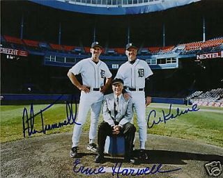 Ernie Harwell Al Kaline Alan Trammell Detroit Tigers Reprint Signed 8x10 Photo