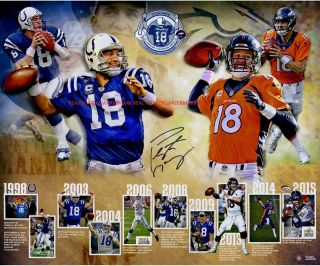 Peyton Manning Broncos Colts Signed Autographed 8x10 Photo (rp)