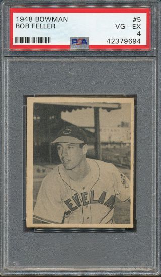 1948 Bowman 5 Bob Feller Psa Vg - Ex 4 9694