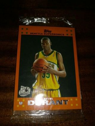 Kevin Durant Rc 2007 - 08 Topps Variant Orange Rookie Card With 6 Other Cards