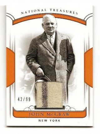2018 National Treasures John Mcgraw Game - Worn Jersey Relic 42/99 (giants)