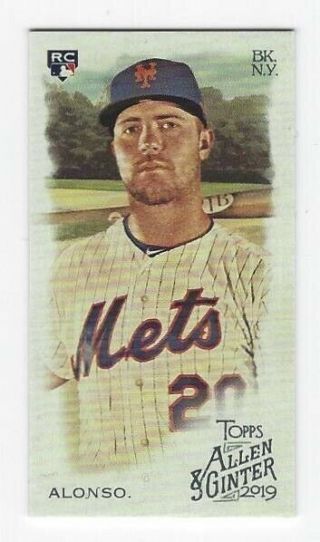2019 Topps Allen & Ginter 182 Pete Alonso Rc Base Mini Mets