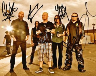 Five Finger Death Punch Signed Photo 8x10 Rp Autographed Full Band