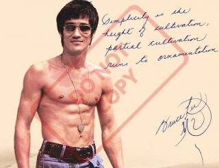 8.  5x11 Autographed Signed Reprint Rp Photo Bruce Lee Quote