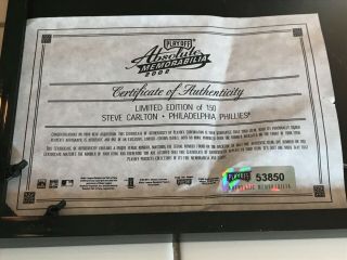 Steve Carlton Playoff Absolute Memorabilia Plaque Certified Autograph 051/150 2