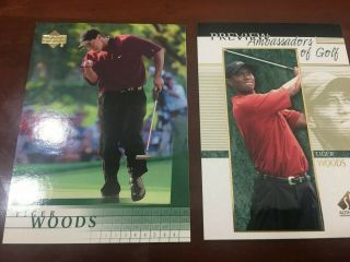 2001 Upper Deck Tiger Woods 1 Rc & 2001 Ud Sp Preview Ambassadors Of Golf 51