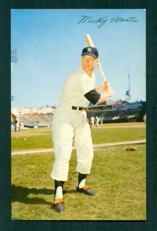 1953 - 55 Dormand Postcard Mickey Mantle Batting Stance Ex