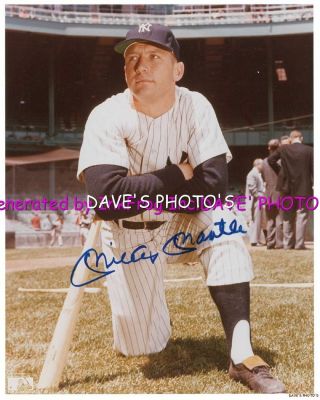 Signed Mickey Mantle 8x10 Color Rp Photo Guarantee Rp Autograph W/coa