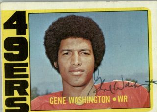 Gene Washington 1972 Topps Signed In Person Auto Sai708