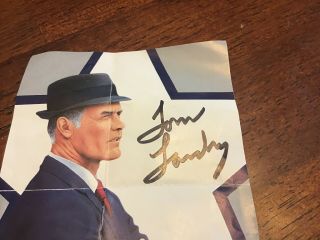 Tom Landry Dallas - Cowboys Coach Autograph - 3.  5 X 5 - Fossil Promotion - Sharpie 2