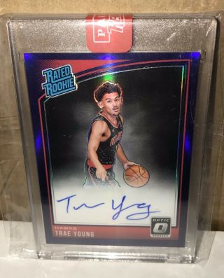 2018 - 19 Optic Purple Prizm Refractor Trae Young Rc Autograph